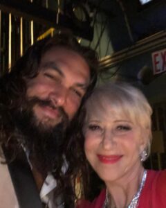 Helen Mirren Instagram - backstage oh Lord lucky me