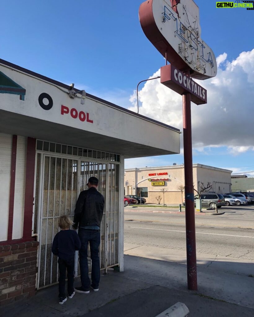 Helen Mirren Instagram - a californian picture. my stepson and my stepsons’son open the door to what will be the Grasshopper, Rio’s next cool bar, this one in long beach. Watch the space!