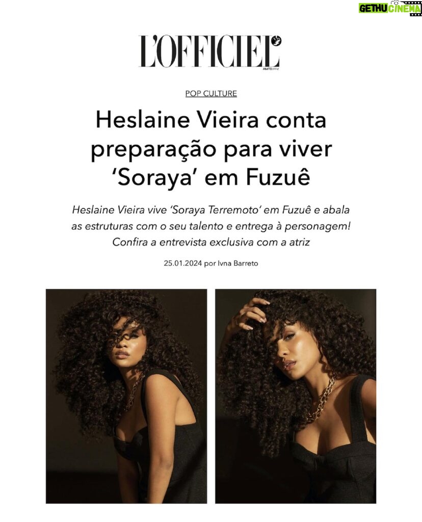 Heslaine Vieira Instagram - Entrevista pra @lofficielbrasil ✨ Obrigada pelo carinho 🤍 Link nos stories Créditos: Fotos: Vinícius Mochizuki (@viniciusmochizuki) Assistência de fotografia: Rodrigo Rodrigues e Josias Vieira Stylist: Patrícia Bastos Beleza: Titto Vidal