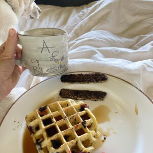 Hilary Swank Instagram - Yesterday was truly magical! 💫
So many wishes came true that have been in the manifestation brewery for 6 months. Can’t wait to share them all with you soon. ALSO, y’all’s outpouring of love, thank you! 🙌🏽

My favorite kind of day is where nothing is planned. And yesterday was a perfect rendition of that! It also included staying in my jammies all day long! Here’s a snippet of my day… and you will see that at the end, JUST after I blew out my candles, a rainbow appeared!! 🤯

Pic number one: 
Me sitting in a rocker on my porch, with my parrot on my shoulder knitting. What’s that you say? No, I did not turn 74! It was 47 🤣

2. Puppy Snuggles! 🥰

3. Mini-bike riding (don’t worry I only circled so don’t give me a hard time about no helmet!) 

4. I planted flowers…yep, still in my jammies! 

5. Breakfast in bed food 💝

6. Flowers from @justin_grey_stone and Sam!!! 💐😍

7. Ok, so I did change for dinner. But that was only because it was hair washing day! 🤣 Lots of candles to blow out!! 😅 And with my dear friends 💜

8. 🌈 ❤️🧡💛💚💙💜 🙌🏽

Thanks again for all the love!!!!