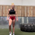 Holly Holm Instagram - Me second guessing why I asked for cardio today. Skier, echo bike, ropes, tire slams and sled pushes all super set with some strength in between. It hurts but feels great when it’s done. Thank you @teamturningpoint 🔥 #flexfriday