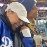 Holly Robinson Peete Instagram - It was “bring your Bestie to your son’s job day” at Dodger Stadium last night! 😜💙💙 such a fun night. We got the W which means we had to do our air guitar dance in the parking lot! 🎸So goofy!! Sooo fun😜 💙💙💙⚾️⚾️⚾️ #dodgerswin #blueheavenonearth @dodgers @terryellis @lewistpowell @realrjpeete