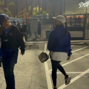 Holly Robinson Peete Instagram - It was “bring your Bestie to your son’s job day” at Dodger Stadium last night! 😜💙💙 such a fun night. We got the W which means we had to do our air guitar dance in the parking lot! 🎸So goofy!! Sooo fun😜 💙💙💙⚾️⚾️⚾️ #dodgerswin #blueheavenonearth @dodgers @terryellis @lewistpowell @realrjpeete