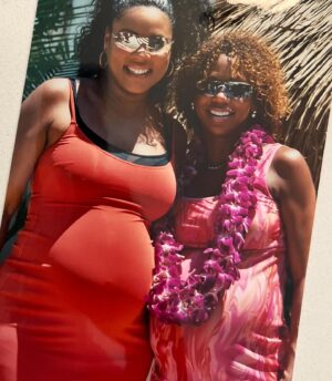 Holly Robinson Peete Instagram - You know when you have a friend for close to 40 years, you have so many photos that memorialize your friendship milestones you don’t even know which ones to post! (well actually I knew which I could NOT post 💃🏾💃🏾😅😅🤫) Welp @iamlelarochon and I are those friends!! …my favorite photos are of us pregnant together because that is a bond that can never be broken. 🤰🏽🤰🏽 it’s already your birthday here in Tokyo so I’m getting a jump!! 
It’s just so hard to believe we have lived over half our lives together🥹🥹🥹. Sending love out to you today, Lela!! Can’t wait to celebrate you!! 👏🏾👏🏾👏🏾👏🏾🎂🎂🎂🎂💙💙💙☀️☀️☀️☀️☀️ ♈️