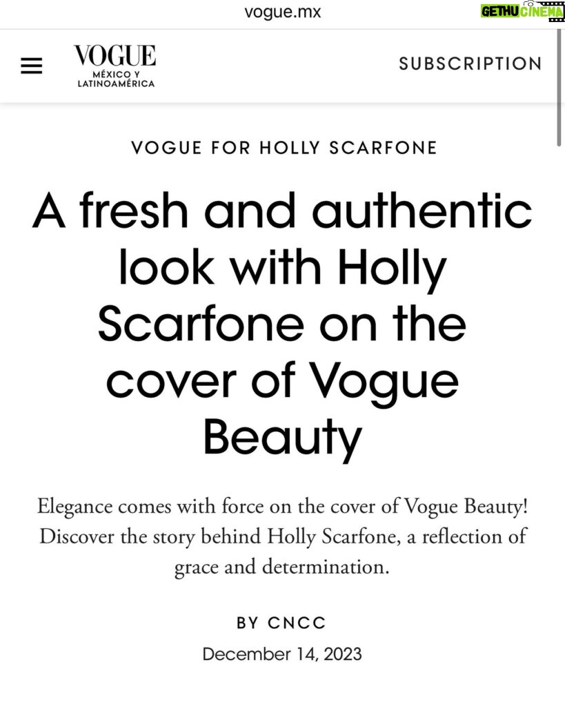 Holly Scarfone Instagram - “In our latest edition of Vogue Beauty, we have witnessed a revolutionary change: the metamorphosis of the iconic Holly Scarfone in a presentation never seen before. How to define this radical change? In a word: authenticity. Since her inception, Holly has been a woman with vision, a fusion between personal dreams, professional goals and a burning desire to transform the world with positivity. As part of this photo rebellion, we were able to get up close and personal with Holly, who shared her thoughts with us, reflecting a voice that transcends physical beauty and embraces inner strength as the heart of true elegance. Her words will resonate with those seeking inspiration: ‘The sky is the limit. Follow your passion and don’t let the fear of failure restrict your horizon.’ The tone you want to project? A genuine reflection of herself: a woman with dreams and goals, longing to leave a positive mark on this world. Beyond physical attributes, Scarfone reminds us that beauty emanates from an inner confidence, illuminating our unique features with an unmatched radiance. Holly Scarfone is the personification of a beauty that transcends the physical, a strength that emanates from the inside out, a muse for those who dream of achieving the unattainable. Find out more about this new chapter of Holly in our pages!” LINK IN BIO