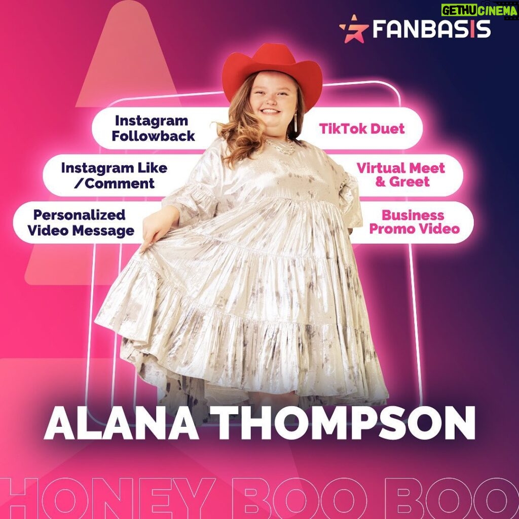 Honey Boo Boo Instagram - ‼️Here comes Honey Boo Bo…on FanBasis! Alana has some crazy experiences to offer including: 🔥Instagram Followback 📲Tik Tok Duet ❤️Personalized Video Message 👥Virtual Meet & Greet & more! 🔗Don't miss out on this opportunity to link with Alana at the link in our bio 🔗