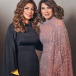 Huda Husain Instagram - With the legend @assala_official Hair and makeup @mahmeed_stylist photographer @ballystudio #اصاله 💫✨⭐️ The dress @yousef_aljasmi