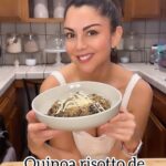 Ilean Almaguer Instagram - Regresamos con más recetas súper ricas y saludables😜 #otoño 🍁 #nutricionholistica #vegan Quinoa Risotto de champiñones🌱🍄 Ingredientes * 3 tazas de champiñones rebanados * 1 cucharada de aceite de aguacate * 2 tazas de quinua sin cocinar * 1/2 cebolla finamente picada * 1 diente de ajo (opcional) o ajo en polvo * 4 tazas de caldo de verduras * 1 cucharadita de tomillo fresco * Una pizca de nuez moscada * 1/4 taza de leche vegetal * Un puñado de espinacas * ¾ taza de parmesano vegano rallado o levadura nutricional * Sal y pimienta al gusto. Instrucciones 1. En una olla grande, saltee la cebolla durante unos 3-5 minutos, agregue los champiñones en rodajas hasta que estén cocidos pero aún un poco firmes. 2. Agregue la quinoa el ajo en polvo y la nuez moscada y revuelva por un minuto. 3. Baje el fuego y taza a taza, agregue el caldo, revolviendo regularmente. 4. Una vez reducido todo el líquido, agrega el resto de los ingredientes: leche, tomillo, espinacas y queso parmesano (o levadura nutricional si se usa). Remueve bien durante unos minutos y luego retira del fuego. 5. Sirva inmediatamente con parmesano adicional. Mushroom Quinoa Risotto 🍄🌱 #fall 🍁 #holistichealth Ingredients * 3 cups mushrooms sliced * 1 tbsp avocado oil * 2 cups quinoa dry * 1/2 brown onion finely sliced * 1 clove of garlic (optional) or garlic powder * 4 vegetable stock * 1 teaspoons fresh thyme * Pinch of nutmeg * 1/4 cup vegetable milk * Handful of spinach * ¾ cup grated vegan Parmesan or nutritional yeast * Salt and pepper to taste Instructions 1. In a large pot, sauté the onion for about 3-5 minutes, add sliced mushrooms until they are cooked but still a bit firm.   2. Add the quinoa, garlic powder and nutmeg and stir for a minute.  3. Turn down the heat and cup by cup, add stock, stirring regularly.  4. Once all the liquid has been reduced, add the rest of ingredients: milk, thyme, spinach and Parmesan cheese (or nutritional yeast if using). Stir well for a few minutes, and then remove from the heat. 5. Serve immediately with extra parmesan.