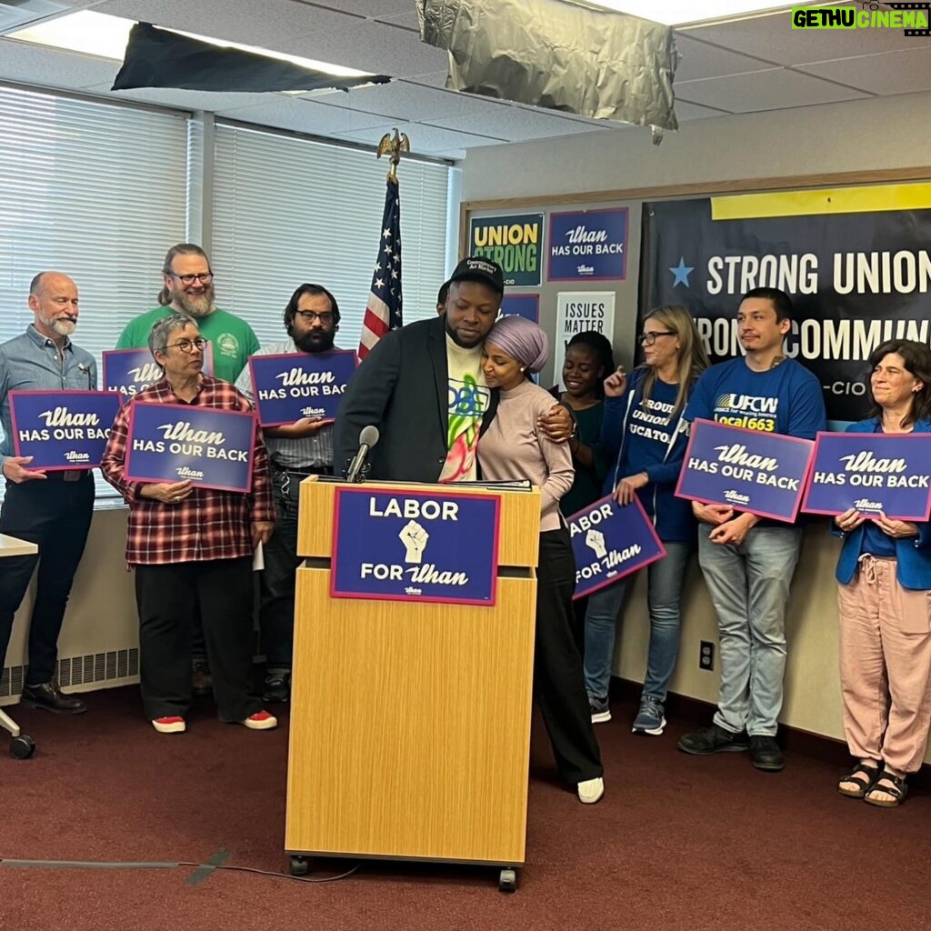 Ilhan Omar Instagram - As a former union member, I am deeply humbled to be endorsed by our labor unions in Minnesota. As your Congresswoman, I have been proud to stand with labor every step of the way—and we’re only getting started. Solidarity forever! 💪🏽