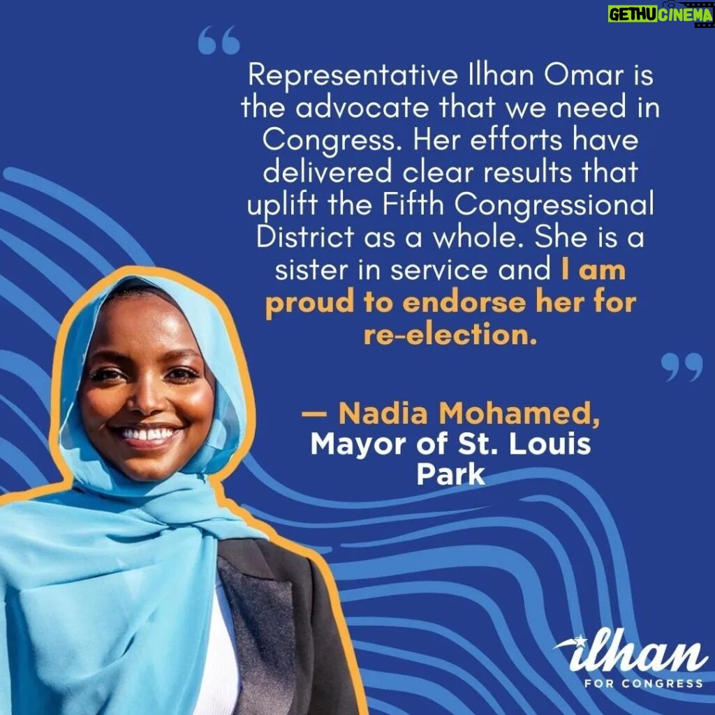 Ilhan Omar Instagram - I am deeply honored to receive the endorsements of seven of our mayors from every corner of Minnesota’s 5th Congressional District. Their support highlights our shared commitment to advancing policies that uplift our communities and bring transformative change to Minnesotans. I am proud to stand alongside these dedicated public servants as we work together to build a brighter future for every resident in our district.