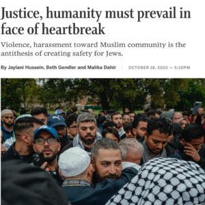 Ilhan Omar Instagram - Only solidarity and love will stop this war and stop more civilians from losing their lives.

Over 400 staffers, led by Muslim and Jewish staff, sent a letter calling for a ceasefire, safe return of hostages, and humanitarian aid today. 

In Minnesota, my good friends Jaylani Hussein, Beth Gendler and Malika Tahir wrote a moving op-ed against violence, harassment and intimidation of our fellow Muslim and BIPOC Minnesotans 

We will outwork the hate.