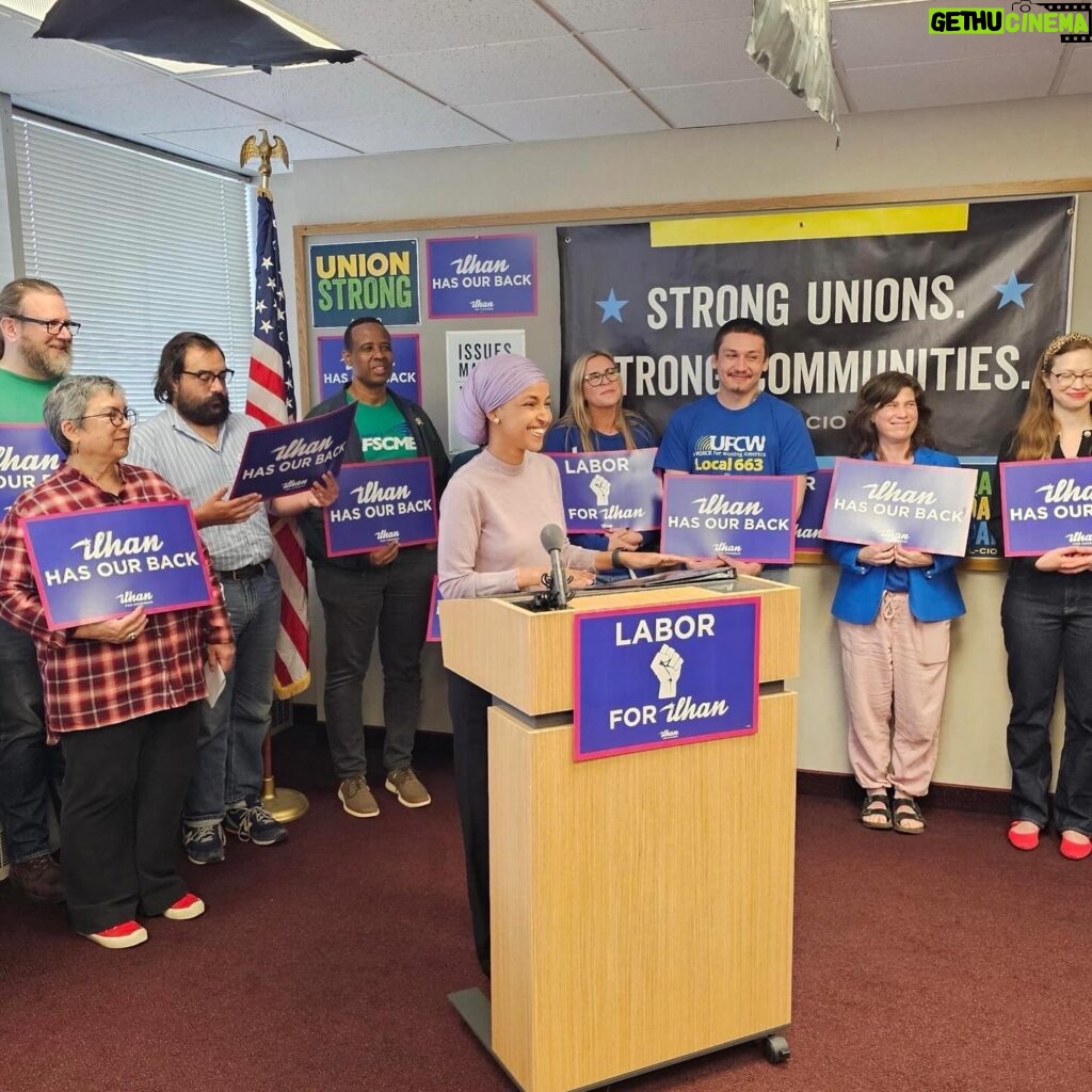Ilhan Omar Instagram - As a former union member, I am deeply humbled to be endorsed by our labor unions in Minnesota. As your Congresswoman, I have been proud to stand with labor every step of the way—and we’re only getting started. Solidarity forever! 💪🏽