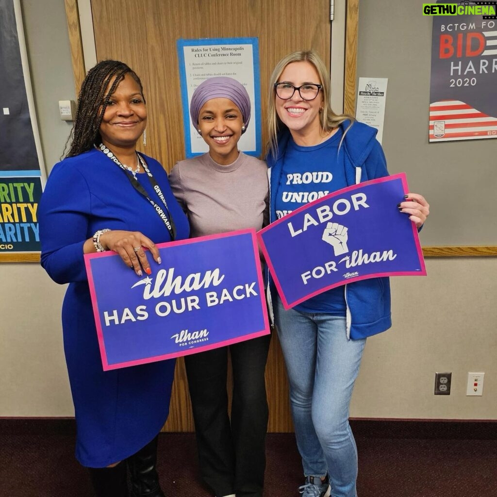 Ilhan Omar Instagram - As a former union member, I am deeply humbled to be endorsed by our labor unions in Minnesota. As your Congresswoman, I have been proud to stand with labor every step of the way—and we’re only getting started. Solidarity forever! 💪🏽