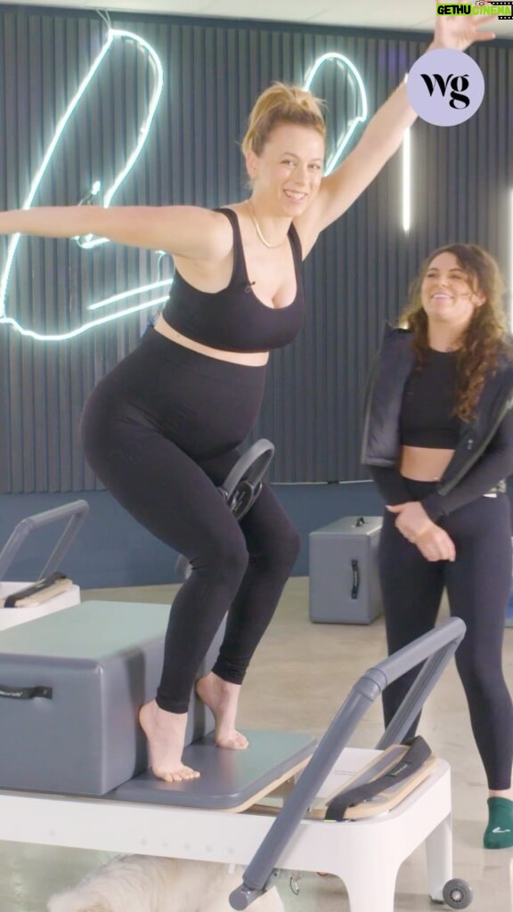 Iliza Shlesinger Instagram - introducing… the Sasquatch 👣 Join me & @alishamullally for a 15 minute prenatal Pilates workout with @iamwellandgood! Link in bio to watch