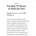 Inbar Lavi Instagram - Thank you @voguemagazine for supporting @faudaofficial and to our devoted viewers around the world; the success of this season has been delightfully unexpected and truly appreciated. 🖤 U all x
