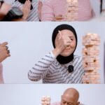 Indro Instagram - SORRYYYYYYYYYYY GUYYYYYSSSS 😩🤦🏻‍♀️ Jadi kemarin udah sempet posting video ini dan aku gak ngeh kalo kepotong. Mikir banget mau hapus karena udah belasan ribu views shayang yesh, tapi kan kalian jadi gatau se-jago apa aku main Jenga 🤣 OKE TONTON SAMPE HABIS YA, AKU SPILL RAHASIA JAMAN PACARAN 🤣 Maap ya Papa Adham yg penting hasil akhir 🤝🤪 Papa @indrowarkop_asli , bukan aku gak bisa loh ya!! 😏😏