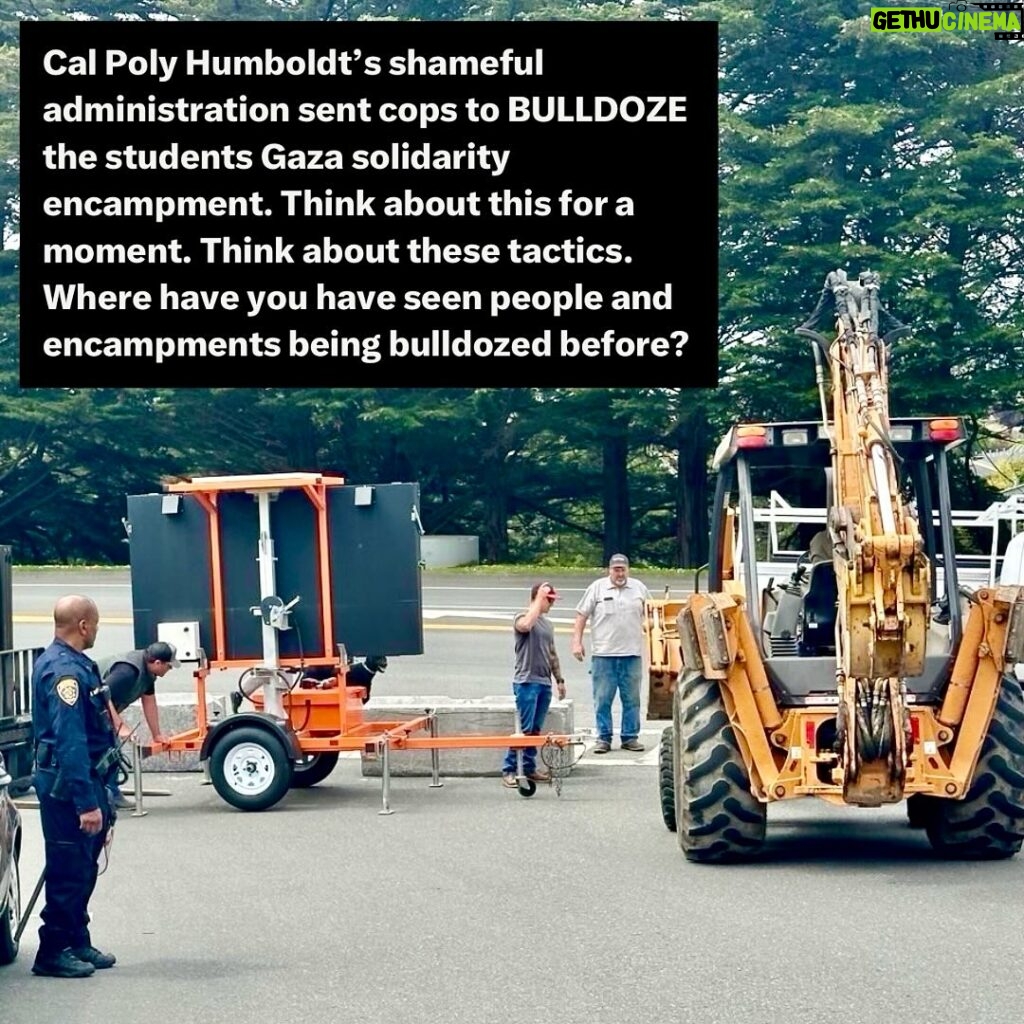 Indya Moore Instagram - Demand Cal Poly Humboldt president and administration stand down! ☎️ 707.826.3311 & 562.951.4000 📧 mailto:president@humboldt.edu & csu-chancellor@calstate.edu Cal Poly Humboldt Student Response to Admin Escalation We are disappointed to receive an email from campus administration announcing a “hard close” of campus. Allowing only those with permission to enter campus at this time. Anyone on campus is subject to citation or arrest. Police were present at the time the email went out, setting up concrete barriers at all campus entrances. Students living on campus are restricted to their dorms and residential areas. We have and remain to be a peaceful protest. In negotiations with administration yesterday we were given the impression that negotiations would continue however, they have recently informed us that they refuse to negotiate further. We are concerned for the potential of police escalation at this time. We showed good faith in our negotiations and deescalation yesterday by reopening Siemens Hall. Administration has not kept their end of the agreement. We love and care for our community and continue to stand in solidarity with other campuses for a free Palestine. Shame on administration for silencing the free speech of our brave students. We, as ever, are not afraid.