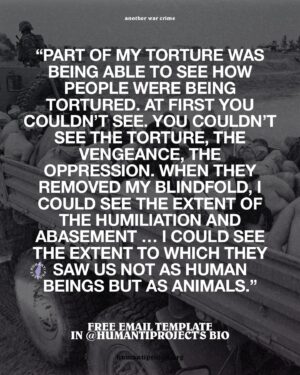 Indya Moore Instagram - 🚨CALL TO ACTION: Palestinians Tortured in Israeli Concentration Camps 🚨

CNN has reported the torture and abuse of Palestinians in a concentration camp in the Negev desert.

“The beatings were not done to gather intelligence. They were done out of revenge. It was punishment for what they (the Palestinians) did on October 7 and punishment for behaviour in the camp”.

Whistleblower testimony describes doctors amputating prisoners’ limbs due to injuries sustained from constant handcuffing, medical procedures done without anaesthesia and at times carried out by under-qualified medics. Reports also detail how Israeli forces unleashed large dogs on sleeping detainees, lobbed a sound grenade as troops barged in, and subjected prisoners to psychological and physical abuse. A field hospital in the same camp tied detainees to their beds, dressed in diapers, and fed through straws.

The treatment of detained Palestinians in these camps is a continuation of the violent and humiliating tactics employed in the light of day in Gaza. Over the past 7 months, we have seen numerous circumstances of hundreds of Palestinians rounded up, stripped, bound and blindfolded in the streets, on the backs of trucks, and in large open spaces. Evidently, this dehumanising culture of abuse and terror is systemic in the IOF.

According to Euro-Med, over 3,600 Palestinians have been ‘forcibly disappeared’ from the Gaza Strip in 7 months. 

The reign of Israeli terror and human rights abuses MUST come to an end. 

👉 EMAIL YOUR ELECTED OFFICIAL NOW! USE THE FREE TEMPLATE IN @humantiproject’s bio or visit HumantiProject.org 👈