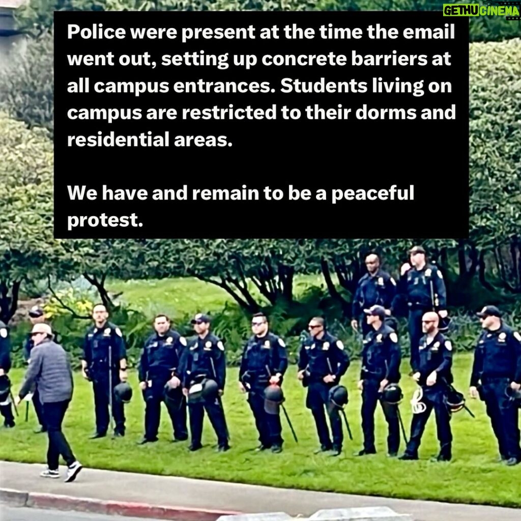 Indya Moore Instagram - Demand Cal Poly Humboldt president and administration stand down! ☎️ 707.826.3311 & 562.951.4000 📧 mailto:president@humboldt.edu & csu-chancellor@calstate.edu Cal Poly Humboldt Student Response to Admin Escalation We are disappointed to receive an email from campus administration announcing a “hard close” of campus. Allowing only those with permission to enter campus at this time. Anyone on campus is subject to citation or arrest. Police were present at the time the email went out, setting up concrete barriers at all campus entrances. Students living on campus are restricted to their dorms and residential areas. We have and remain to be a peaceful protest. In negotiations with administration yesterday we were given the impression that negotiations would continue however, they have recently informed us that they refuse to negotiate further. We are concerned for the potential of police escalation at this time. We showed good faith in our negotiations and deescalation yesterday by reopening Siemens Hall. Administration has not kept their end of the agreement. We love and care for our community and continue to stand in solidarity with other campuses for a free Palestine. Shame on administration for silencing the free speech of our brave students. We, as ever, are not afraid.