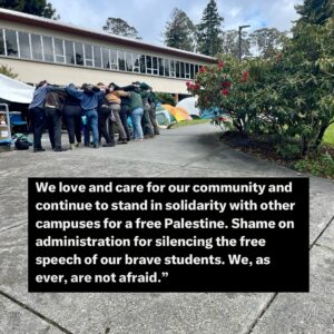 Indya Moore Instagram - Demand Cal Poly Humboldt president and administration stand down! 

☎️ 707.826.3311 & 562.951.4000
📧 mailto:president@humboldt.edu & csu-chancellor@calstate.edu

Cal Poly Humboldt Student Response to Admin Escalation 

We are disappointed to receive an email from campus administration announcing a “hard close” of campus. Allowing only those with permission to enter campus at this time. Anyone on campus is subject to citation or arrest. 

Police were present at the time the email went out, setting up concrete barriers at all campus entrances. Students living on campus are restricted to their dorms and residential areas. 

We have and remain to be a peaceful protest. In negotiations with administration yesterday we were given the impression that negotiations would continue however, they have recently informed us that they refuse to negotiate further. 

We are concerned for the potential of police escalation at this time. We showed good faith in our negotiations and deescalation yesterday by reopening Siemens Hall. Administration has not kept their end of the agreement. 

We love and care for our community and continue to stand in solidarity with other campuses for a free Palestine. 

Shame on administration for silencing the free speech of our brave students. 

We, as ever, are not afraid.