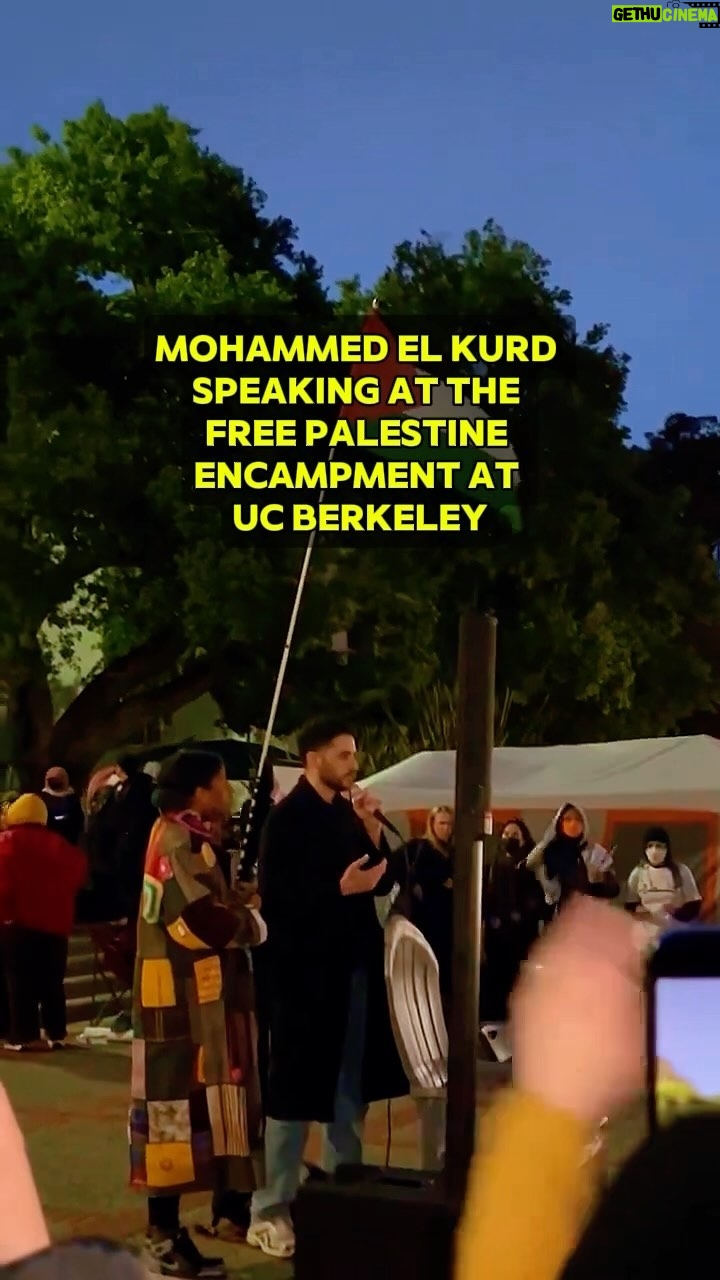 Indya Moore Instagram - 🗣️ @mohammedelkurd speaking at the Free Palestine encampment at UC Berkeley: “The very institutions that repress you today are going to celebrate you in years to come.”