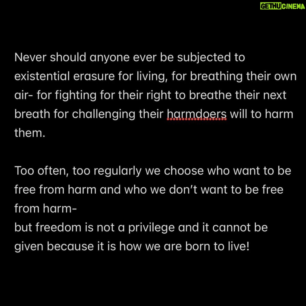 Indya Moore Instagram - The Pal cause for liberation will not be severed from Justice ethic, from spiritual ethic, from healing ethic, from peace ethic, from environment ethic, from family ethic or from international law. Resistance is self care 🧖🏽🍉