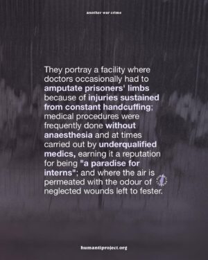 Indya Moore Instagram - 🚨CALL TO ACTION: Palestinians Tortured in Israeli Concentration Camps 🚨

CNN has reported the torture and abuse of Palestinians in a concentration camp in the Negev desert.

“The beatings were not done to gather intelligence. They were done out of revenge. It was punishment for what they (the Palestinians) did on October 7 and punishment for behaviour in the camp”.

Whistleblower testimony describes doctors amputating prisoners’ limbs due to injuries sustained from constant handcuffing, medical procedures done without anaesthesia and at times carried out by under-qualified medics. Reports also detail how Israeli forces unleashed large dogs on sleeping detainees, lobbed a sound grenade as troops barged in, and subjected prisoners to psychological and physical abuse. A field hospital in the same camp tied detainees to their beds, dressed in diapers, and fed through straws.

The treatment of detained Palestinians in these camps is a continuation of the violent and humiliating tactics employed in the light of day in Gaza. Over the past 7 months, we have seen numerous circumstances of hundreds of Palestinians rounded up, stripped, bound and blindfolded in the streets, on the backs of trucks, and in large open spaces. Evidently, this dehumanising culture of abuse and terror is systemic in the IOF.

According to Euro-Med, over 3,600 Palestinians have been ‘forcibly disappeared’ from the Gaza Strip in 7 months. 

The reign of Israeli terror and human rights abuses MUST come to an end. 

👉 EMAIL YOUR ELECTED OFFICIAL NOW! USE THE FREE TEMPLATE IN @humantiproject’s bio or visit HumantiProject.org 👈