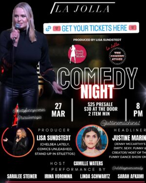 Irina Voronina Instagram - When you get your hair done - it’s an excuse to post a selfie and some Comedy Show flyers! 🎟️ TICKET LINKS IN BIO! 🎟️ Come out to hang ! 👇👇👇
Upcoming shows!
3/27 - COMEDY STORE LAJOLLA with @prettyfunnywomen 
4/6 - @pettycashstudios - CANCEL @wanna_fanto 
4/20 - @theicehousecc -HOME BY 9 w @stacilynnfletcher @jaylynbishop 

#standupcomedy #irinavoronina #womenincomedy #cometomyshow #losangelescomedy