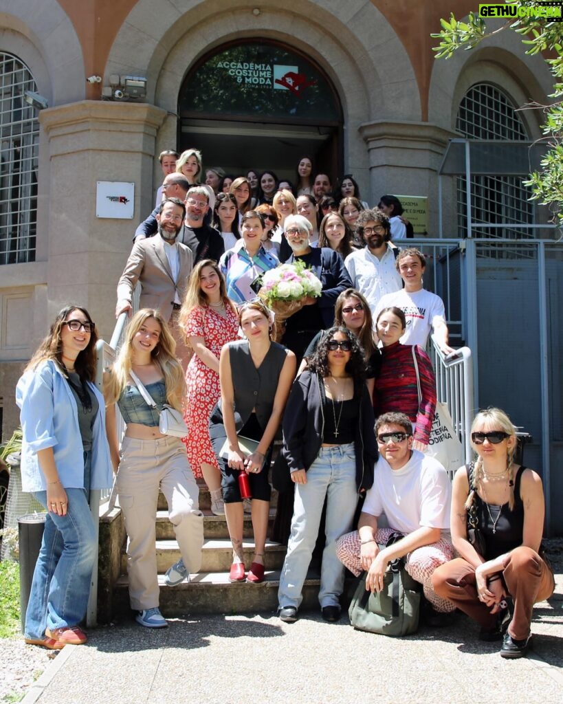 Isabella Rossellini Instagram - I was so touched to visit the @accademiacostumeemoda where 53 years ago I graduated . It was lovely to talk to the students and spend some time with Furio and Lupo Lanzara the grandsons of the founder Rosanna Pistolesi who was one of my mentor as a you d woman