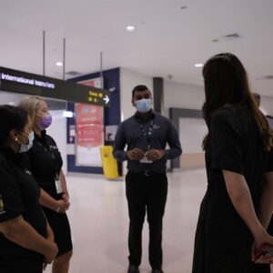 Jacinda Ardern Instagram - I love airports. Always have. I think it’s the reunions? Or watching people excited to travel abroad or to come home. Our airports haven’t been the same these last two years. They’ve welcomed over 200,000 people home, but that’s a fraction of the activity they usually see. On the 28th of February - that changes. That’s the day we see kiwis and other eligible travellers able to come back without going through MIQ. Two weeks later those same travellers from the rest of the world can come through, and from there we keep reopening. Today I talked to staff about all the planning that’s been underway, including the welcome home packs everyone will receive complete with their Rapid Antigen Tests. The staff were ready, and really excited to see our airports start to return to what we know and love them for. Places for reunions, adventures and home comings.