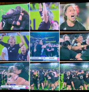 Jacinda Ardern Instagram - When we boarded the NZDF plane to head to the East Asia Summit this afternoon, I asked the crew whether they were expecting any updates on the Black Ferns game while we were mid air. Not only did they update us on the score, we got a run down on injuries. We landed with enough time to catch the closing 20mins…and I’m so glad we did. There are no words for that game, just like there’s almost no words for the Black Ferns. But for now, I’m going to go with ‘legends.’ 🖤🖤🖤