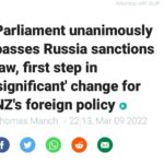 Jacinda Ardern Instagram - Parliament has passed a new Russia Sanctions law. It’s true, it is a big step change in the way our foreign policy operates, but it’s a necessary one.