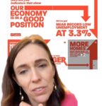 Jacinda Ardern Instagram – First attempt at a floating green screen….thought I’d use it to share a few insights into the New Zealand economy at the moment. It’s tough out there globally, but there are reasons for us to feel optimistic about the future. Here’s a few!