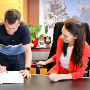 Jacinda Ardern Instagram - In the spirit of good sportsmanship and a good cause, David and I signed and (unfortunately) immortalised the Hansard quote from this week. If you’re stuck for a Christmas gift and keen to support the Prostate Cancer Foundation, this could be a good one: https://www.trademe.co.nz/a/marketplace/art/nz-artists/listing/3909337579