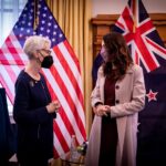 Jacinda Ardern Instagram - A pleasure to host the United States Deputy Secretary of State, Wendy Sherman, for a brief catch up today to discuss the important relationship between the United States and New Zealand, and to talk about our ongoing cooperation on a range of regional and global issues at this crucial time. I hope you enjoy the rest of your very brief trip (and please don’t judge us on Wellington’s weather today!)
