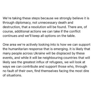 Jacinda Ardern Instagram - I know many of you will have seen the news coming out of Ukraine over the past 24 hours, so I wanted to write an update on the steps we’re taking as a Government, and what you can expect as the situation continues to unfold.