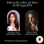 Jacqueline Laurita Instagram - Can’t wait for this upcoming live with Eileen Lamb @theautismcafe , author of "All Across The Spectrum" and “Be The One,” is the founder of The Autism Cafe. She’s also a writer, photographer, and podcast host. Born in France, Eileen now lives in Austin, Texas, with her husband and two sons, Charlie (8) and Jude (6). On her blog, she shares the ups and downs of raising a severely autistic child while being on the autism spectrum herself. This is brought to you by @simplespectrumsupplement Did you know Eileen uses Simple Spectrum and loves it! I honestly can’t say enough amazing things about Simple Spectrum and all it’s done for Nick! They really want to be known as a brand that educates and supports our wonderful families and puts out good products parents can trust! Only the highest quality vitamins and minerals in the most bioavailable forms and nothing else- it’s really how all supplements should be! Their mission was to create the kind of nutraceutical supplement they wanted to see available, based on the latest scientific research and free from the extraneous additives packed into so many similar products on the market. #changingthesupplementworld