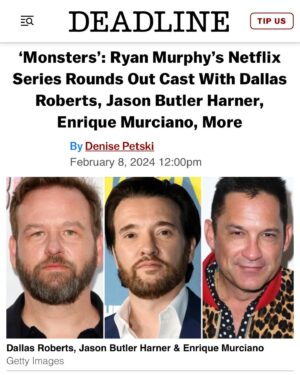 Jade Pettyjohn Instagram - So excited to be a part of this project. Monsters: the Lyle and Erik Menendez story coming soon 🎬