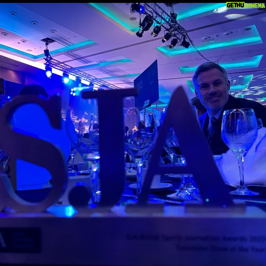 Jamie Carragher Instagram - Thank you to @sjainsta for choosing Monday Night Football as the TV show of the year! #sja2023 #mnf 🏆