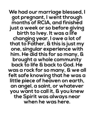 Jamie Lynn Spears Instagram - Our community is experiencing a tremendous loss after the tragic passing of Father Mark.
No words could even come close to explaining the gift that Father Mark was, instead I’m going to tell you a story of my first hand account & testament to how special he was. In 2017, me and my family were in our darkest hour as we watch my little girls lifeless body, while she was in a coma with a machine breathing for her, & things did not look good. My mama or one of her friends had already let Father Mark know of our situation, so he made his way to us, even as inconvenient as it may have been to drive over an hour out of his way on a Super Bowl Sunday of all things. He waited a long time in the waiting room with friends and family, as we were in an ICU for the most severe situations, & you could only have minimal ppl come back, but finally, they let him back, after I begged and pleaded, please let Father Mark back to pray over my baby girl………
CAPTION TOO LONG-
CONTINUED IN MY PHOTO SLIDES ABOVE⤴️⬆️