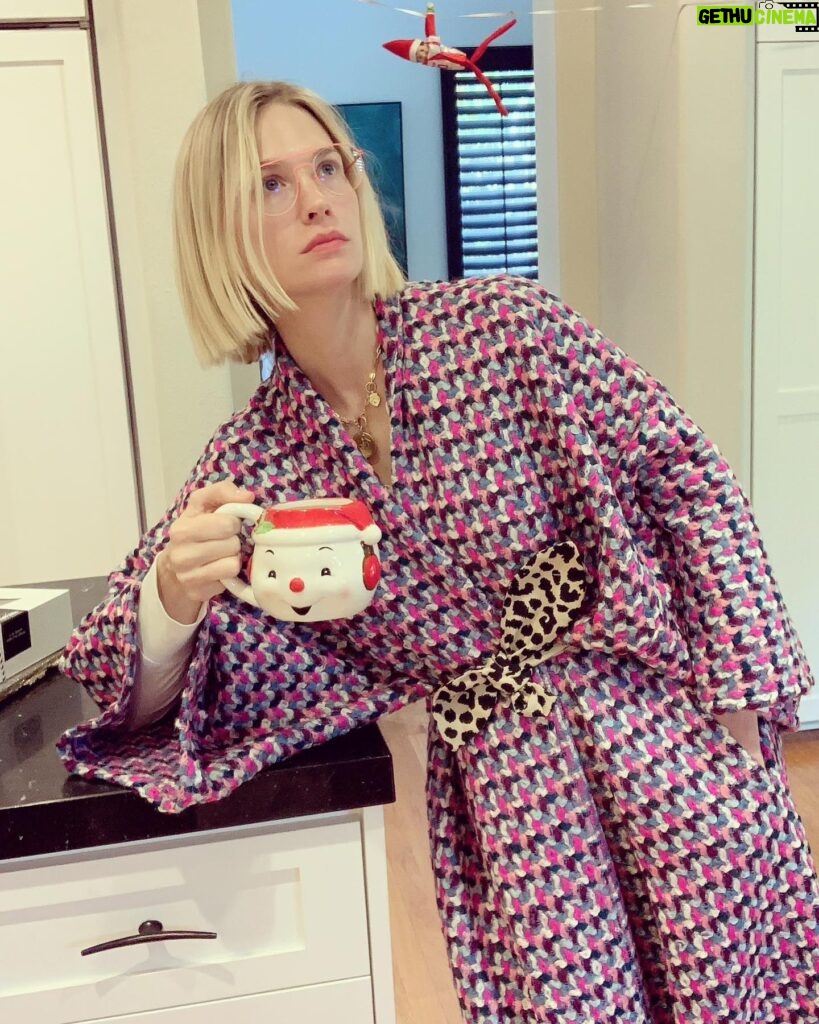 January Jones Instagram - This is what we refer to as formal Holiday wear in my house.
