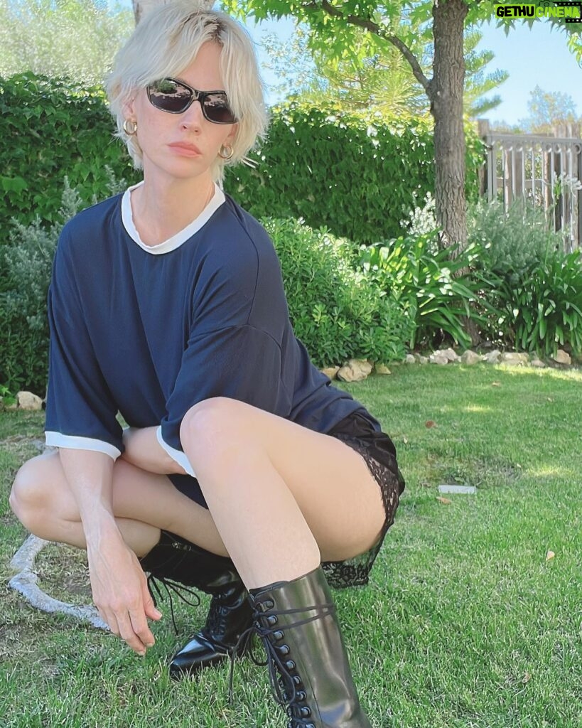 January Jones Instagram - I never expected my midlife crisis to say “take all fashion cues from teenage boys” yet here I am.