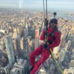 Jared Leto Instagram - Adding professional window washer to my resume 🥸 @tedzhar joins me to rappel down Empire State building in support of @outwardboundusa and the beginning of tour 🧗🏻