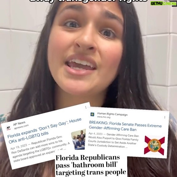 Jazz Jennings Instagram - Let trans people pee in peace! 🏳️‍⚧️❤️ Florida and many other states continue to attack trans people. In the past two weeks in Florida alone: - A bill was passed that allows a court to intervene to temporarily remove a child from their home if they receive gender-affirming treatments or procedures, - A bill was passed that restricts teachers, faculty and students from using the pronouns of their choice in public schools. - A ban on lessons on sexual orientation and gender identity from grades 4-12 was approved - The bathroom bill highlighted in this video was passed and could make it a misdemeanor trespassing offense for someone to use certain bathrooms that don’t align with their sex at birth. All of these bills and bans will have a direct affect on me and many other transgender individuals. It’s an attempt to eradicate trans people and scare us from living as our most authentic selves. This is evil. We must all stand up and speak out to stop people in power from believing that attacks on LGBTQ rights can be used to further a political agenda. Thank you to @sander_jennings & @ashmartin12 for helping me spread this important message about one of many bills affecting transgender people. 🏳️‍⚧️ #Transgender #TransRights