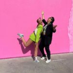 Jazz Lanfranchi Instagram – Pink Orange Green 🍑🏵🥝 Girls in L.A Melrose Avenue