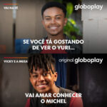 Jean Paulo Campos Instagram - O Jeanverso é real SIM! 🫶 Falta pouco pra você assistir o Michel em Vicky e a Musa, mas enquanto ele não chega, você pode assistir ele entregando tudo no meu catálogo em vários conteúdos. #VickyEAMusa chega dia 19/07! #PraTodosVerem: Montagem de fotos de dois personagens do ator Jean Paulo Campos. O texto começa na imagem de cima e termina na de baixo: Se você tá gostando de ver o Yuri... Vai amar conhecer o Michel. Na imagem de cima, Yuri, personagem de Vai na Fé. Ele tem o cabelo curto, preto e crespo, e está sorrindo. Na de baixo, Michel, personagem da série Original Globoplay Vicky E A Musa. Ele tem o cabelo preto, com dreads, e sorri.
