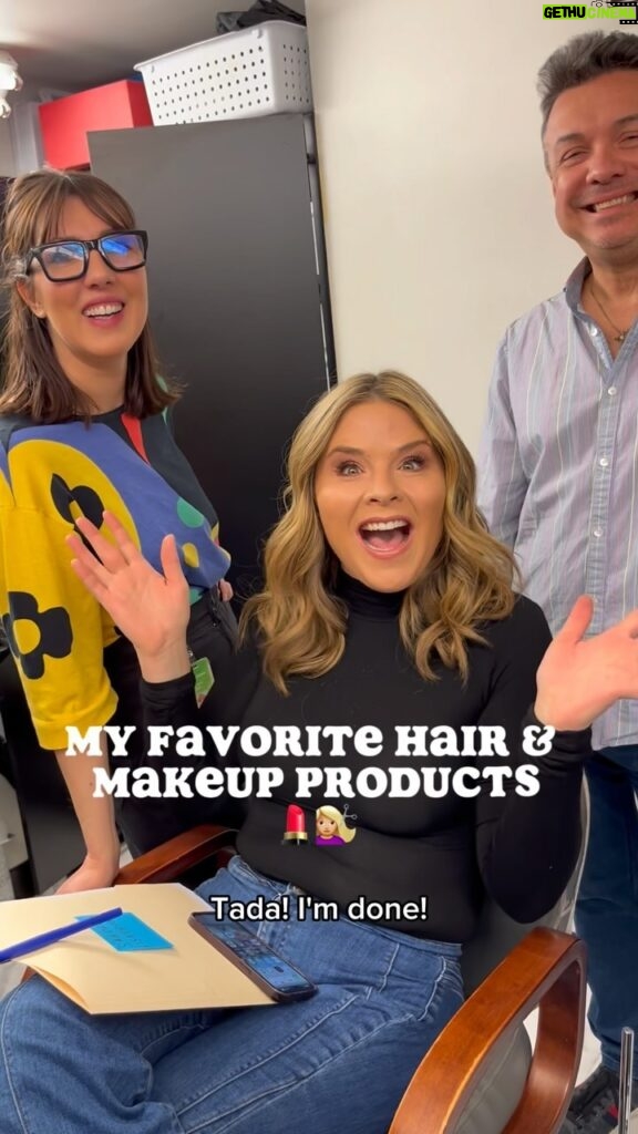 Jenna Bush Hager Instagram - My team of magicians @deannabellnyc and @makeupbywilbert share their fav products to use when helping me get ready! 💇🏼‍♀️💄