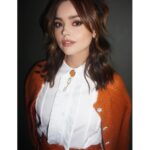 Jenna Coleman Instagram - @erdem love in 🧡 @valeriaferreiramakeup @halleybrisker