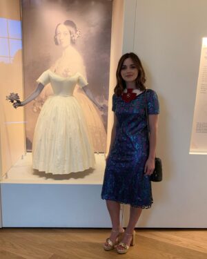 Jenna Coleman Instagram - Happy 200 years Queen Victoria. Thank you @historicroyalpalaces for the most illuminating tour creating such a vivid sense of her life #QueenVictoria200 @gucci 💜 @bellamusgrave 💜