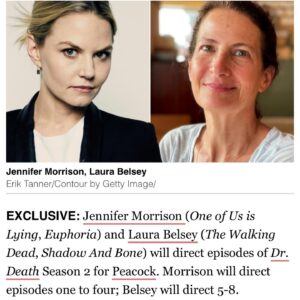 Jennifer Morrison Instagram - So excited to be on this journey! @littleton_road #ashleymichelhoben @ucp @peacocktv @patrick.macmanus #nyc  @escapeartistsentertainment @wonderymedia
